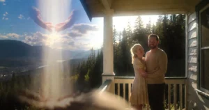 Sarah and Jurg smiling outside their Edgemont Village home in Vancouver symbolizing God's provision