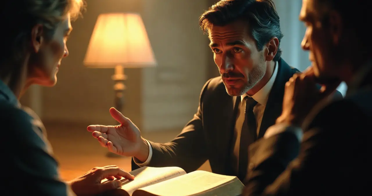 Pastor Steve discussing faith healing in warm church setting with open Bible